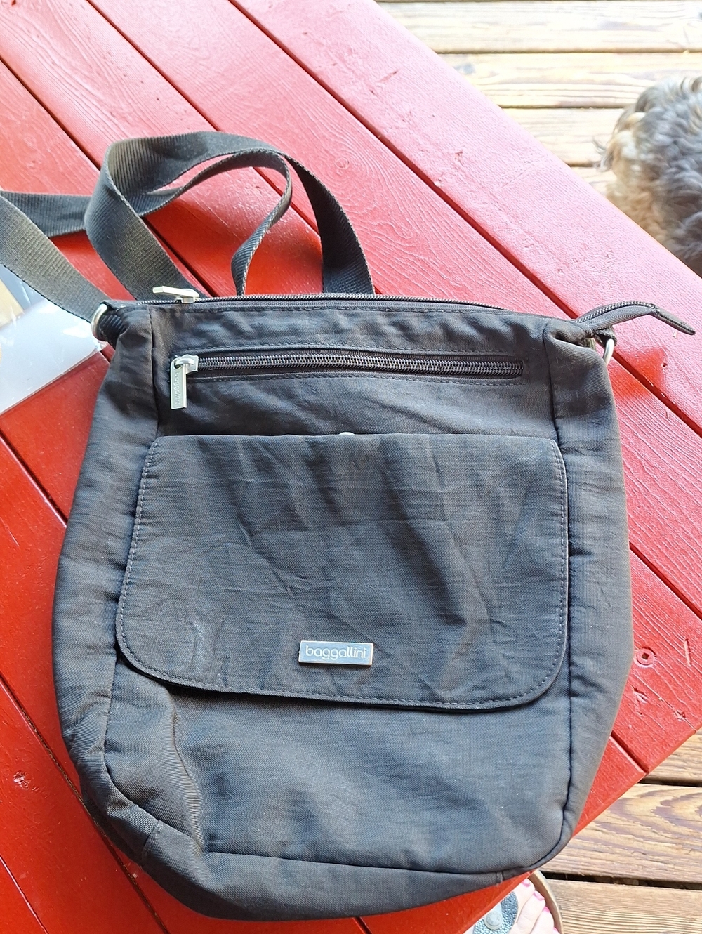 Baggallini Black Nylon Messenger Crossbody